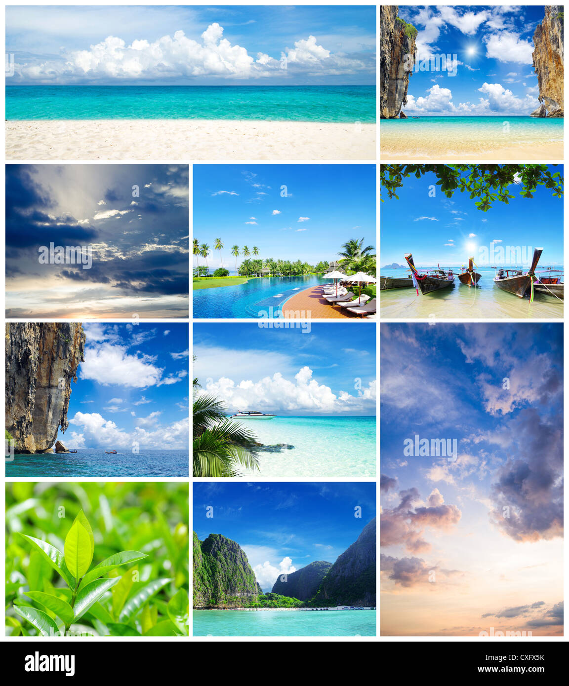 Thailand, collage collection of tropical beach Stock Photo