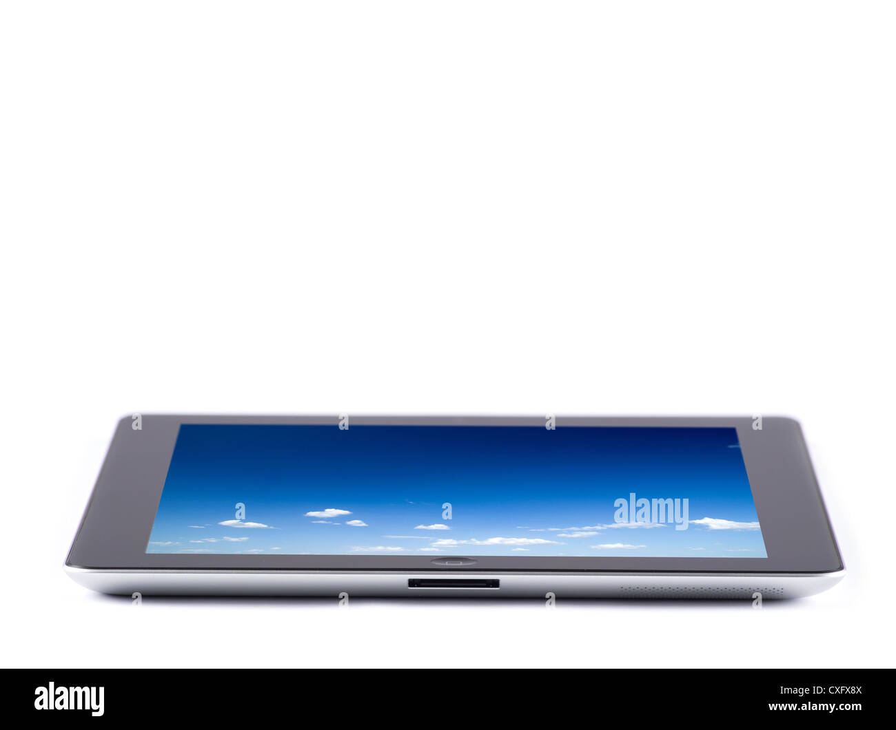 Touch screen tablet computer with blank screen Isolated on white Stock ...