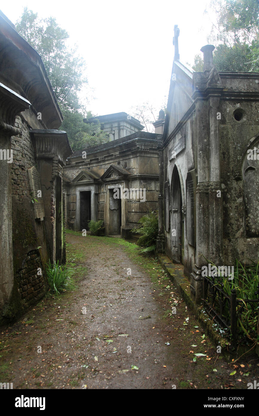 'Circle of Lebanon Vaults' at the Highgate Cemetery West in London England Stock Photo