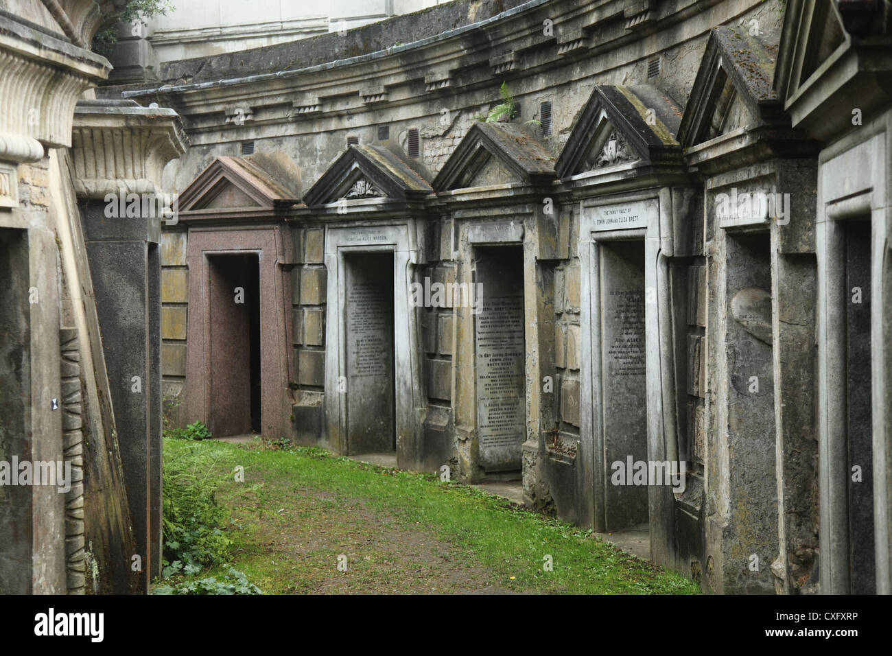 "Circle of Lebanon Vaults" at the Highgate Cemetery West in London England Stock Photo
