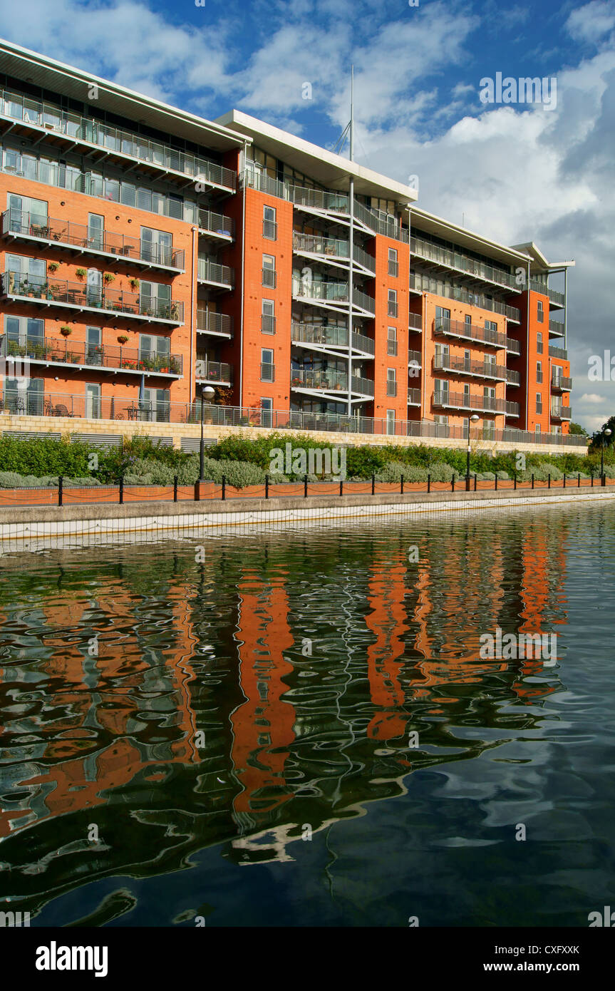 UK,South Yorkshire,Doncaster,Lakeside,Apartment Building Stock Photo