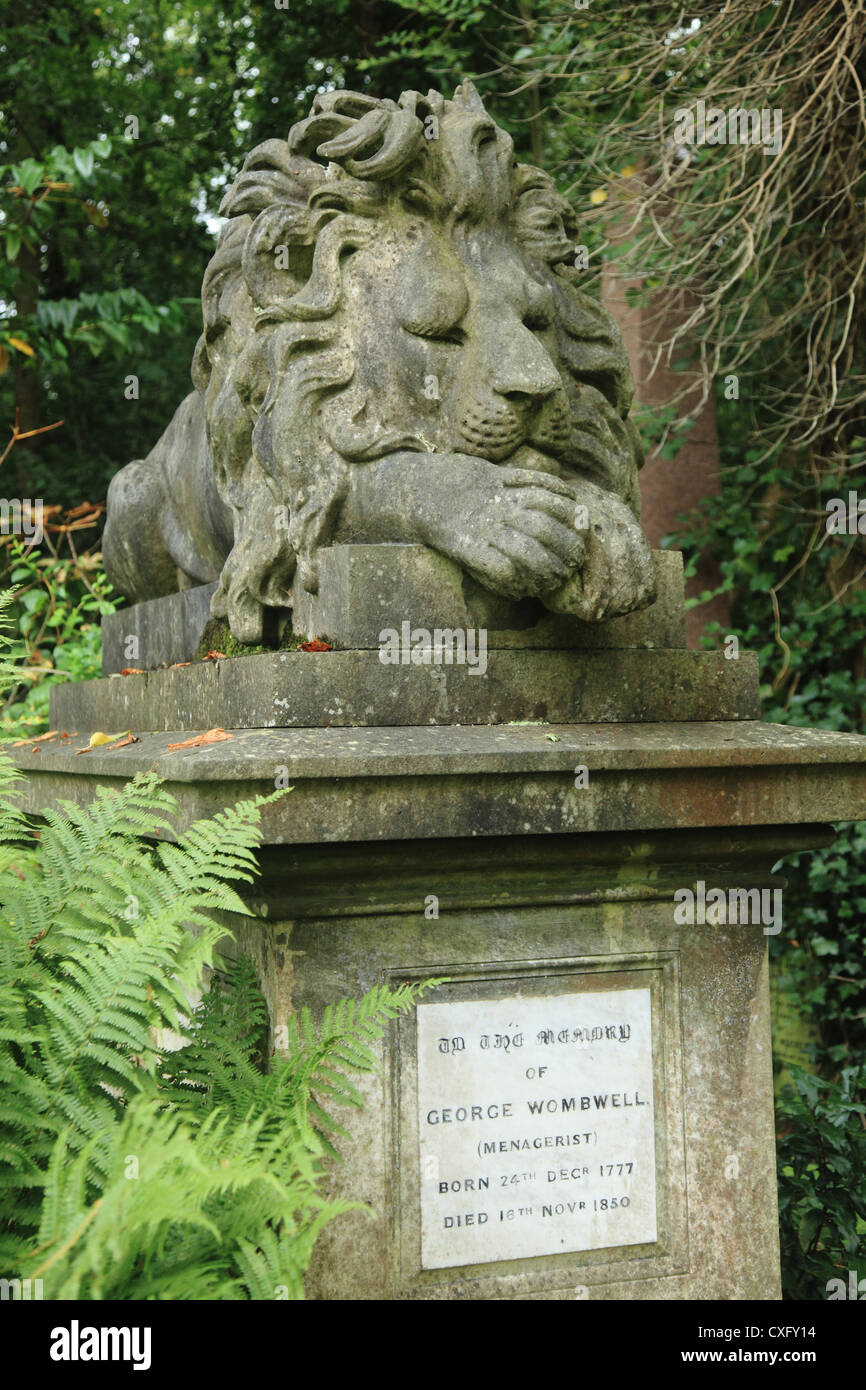 "George Wombell Tomb" at the Highgate Cemetery West in London England Stock Photo