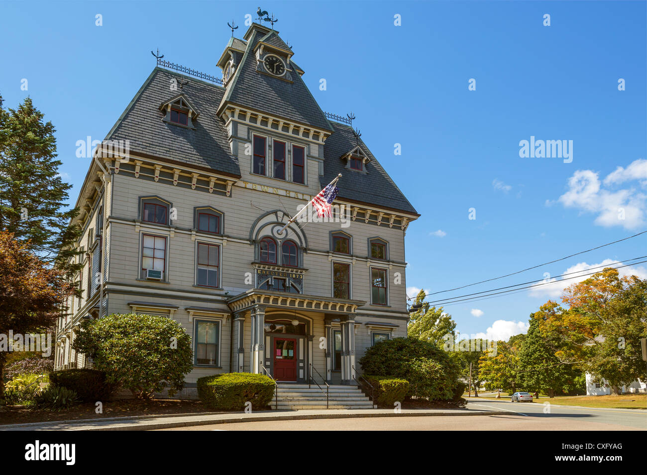 Victorian town hall building in Topsfield, Massachusetts Stock Photo