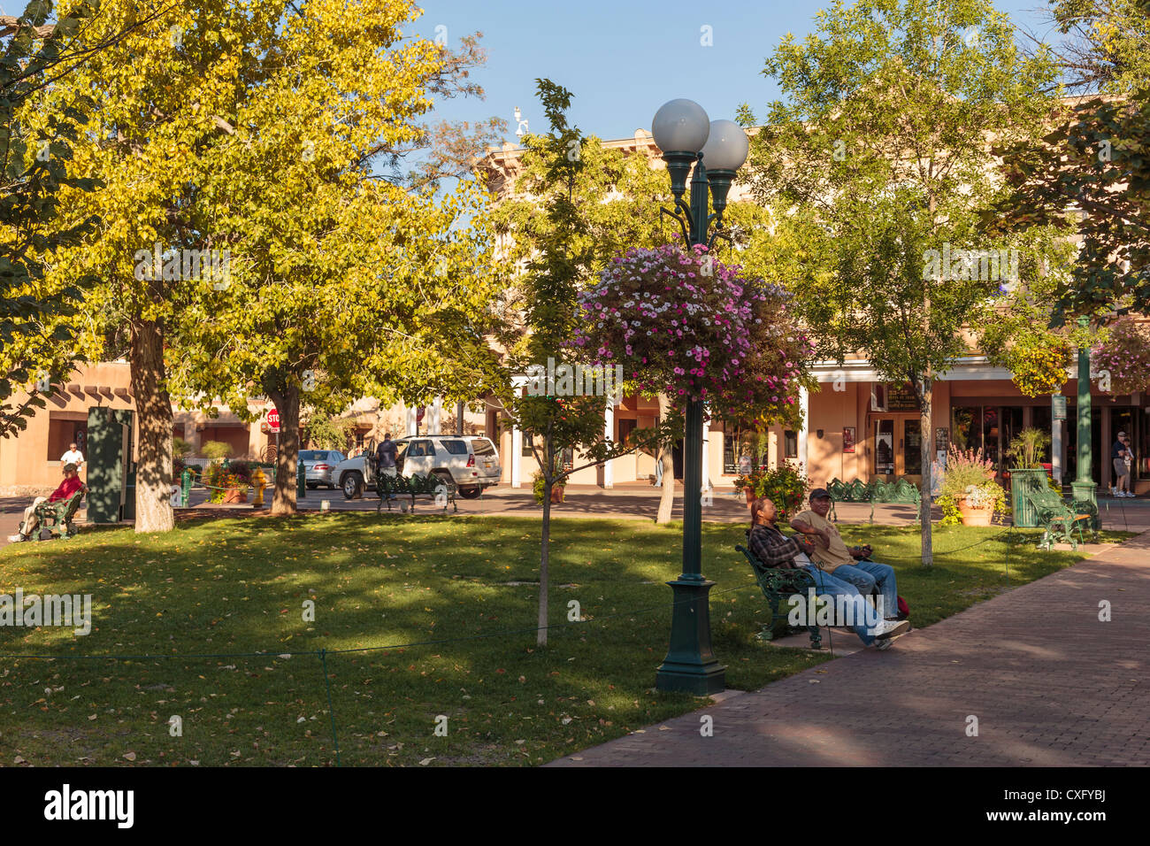 Santa Fe Plaza, the central plaza in downtown Santa Fe, New Mexico