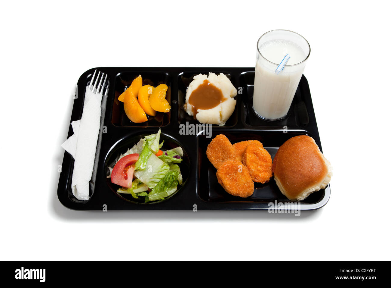 School lunch tray Stock Photo