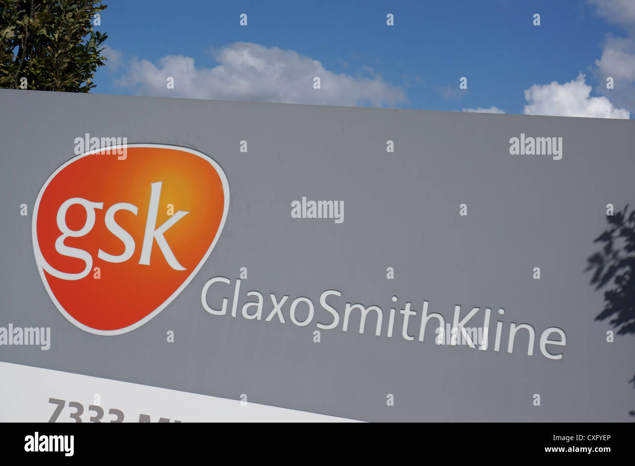 GSK GlaxoSmithKline sign Stock Photo