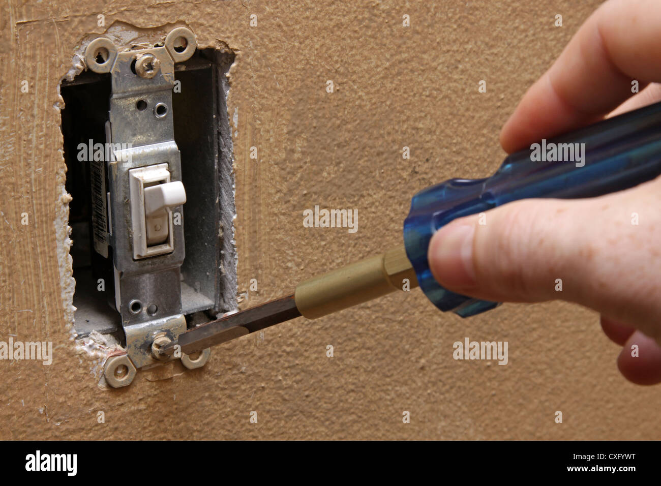 Changing a Light Switch Stock Photo Alamy