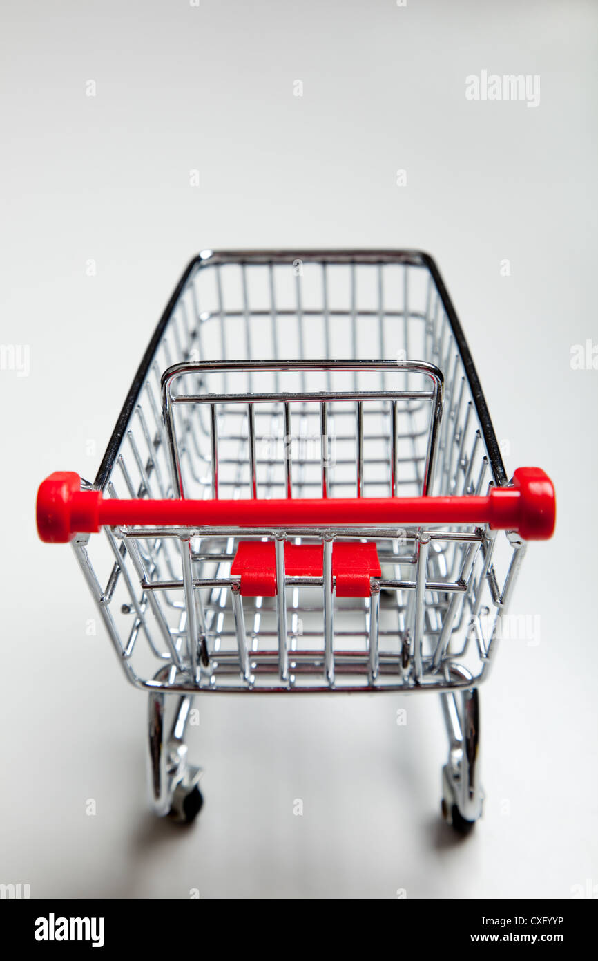 Shopping cart on a white background Stock Photo