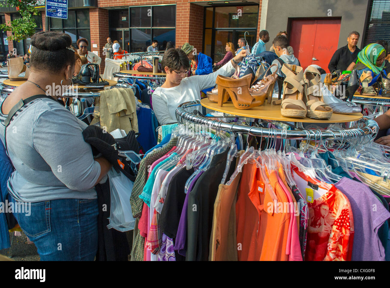 Women Clothes Shopping Public High Resolution Stock Photography and