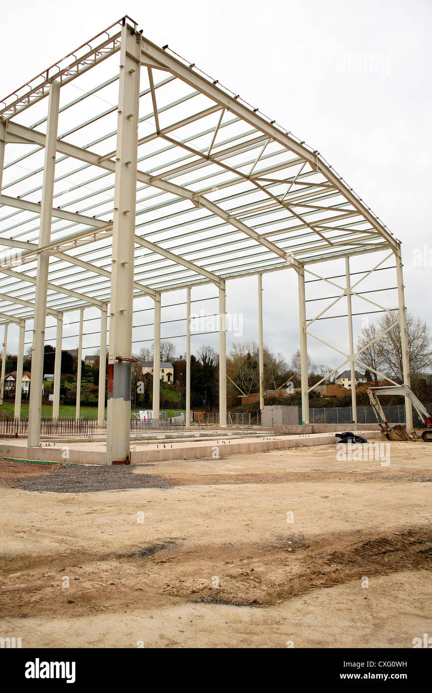 Old steel framed building being refurbished into a new factory Stock ...