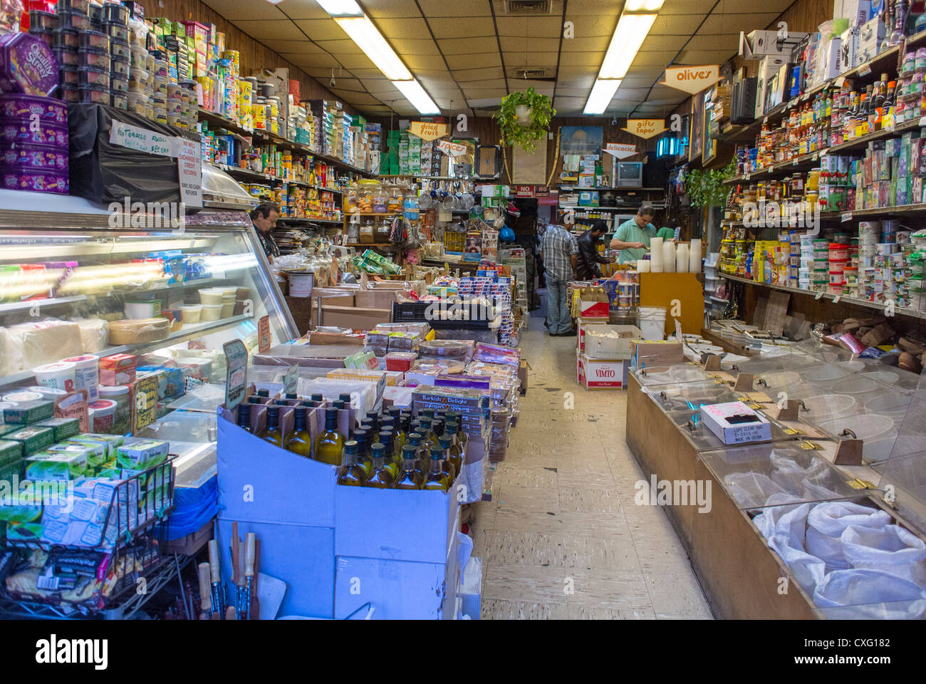 New York City, NY, USA, Wide Angle View, Inside Arabian Convenience Store in Brooklyn Stock Photo