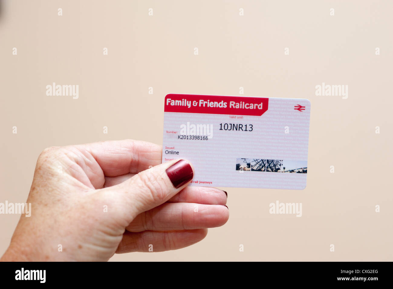Family & Friends Railcard for UK rail travel Stock Photo
