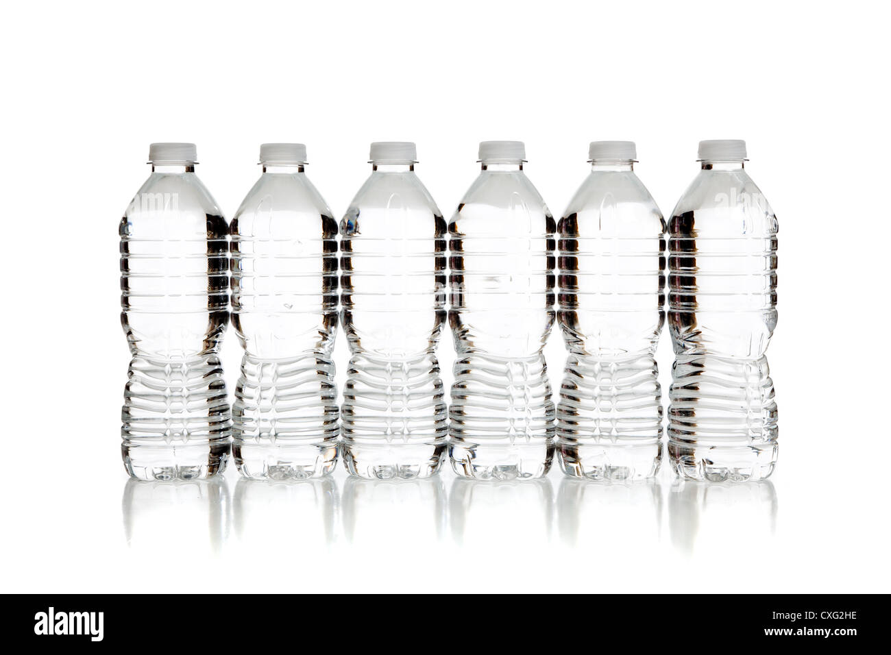 Line of water bottles Stock Photo Alamy