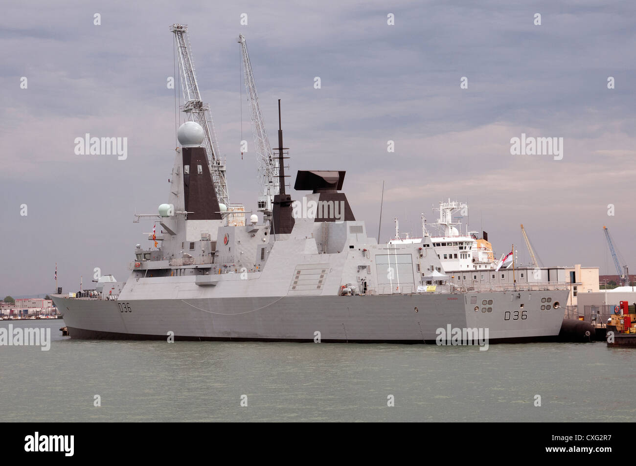 HMS Defender type 45 Destroyer Royal Navy Dockyard Portsmouth UK Stock