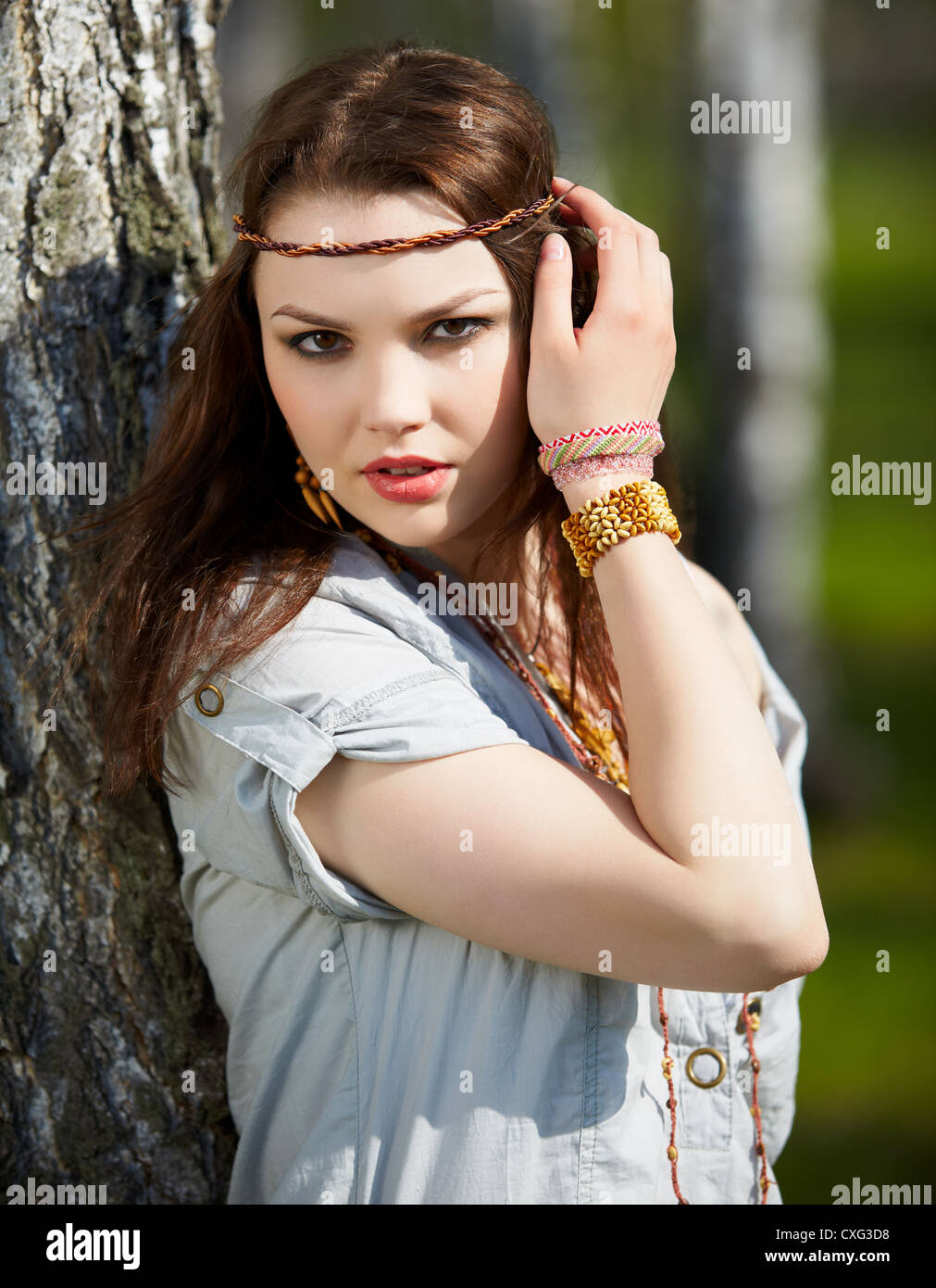 beautiful hippie girl Stock Photo Alamy