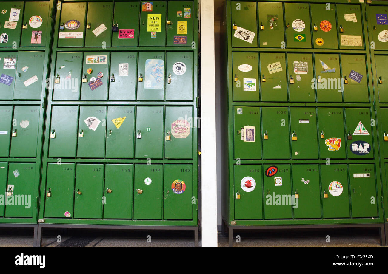 Lockers in the University Stock Photo Alamy