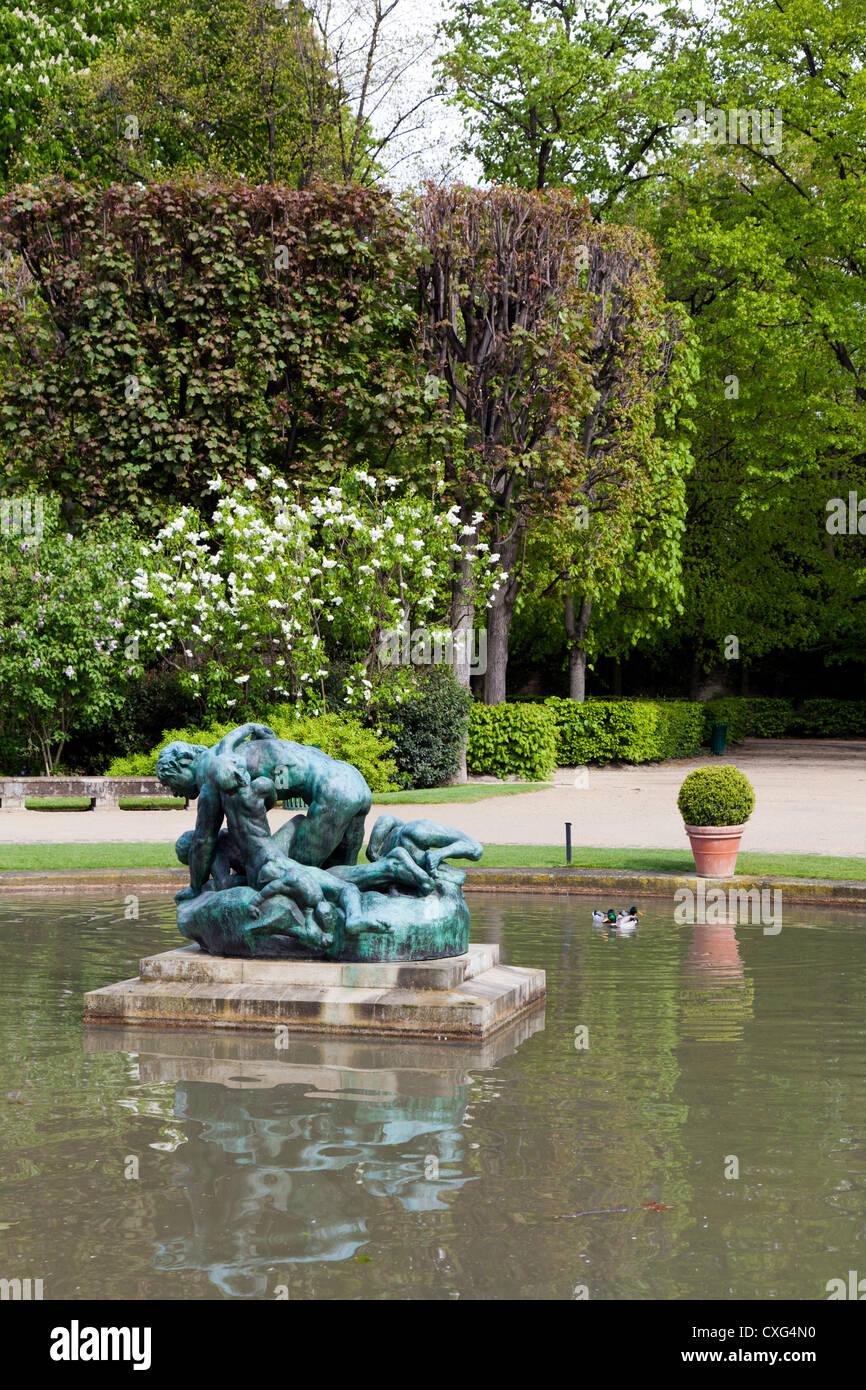 Sculpture in the pond at Musee Rodin, Paris, France Stock Photo - Alamy