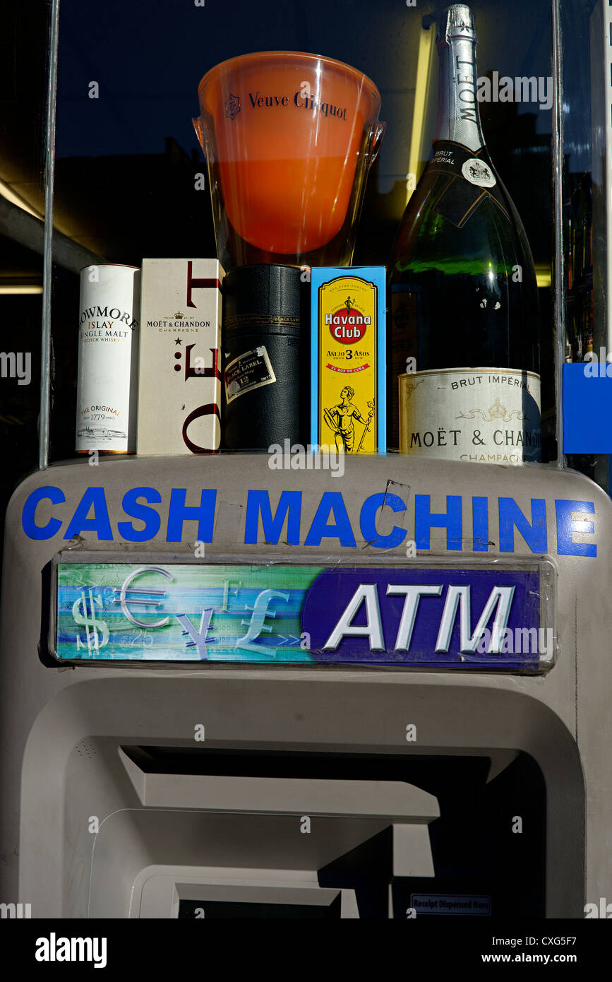 city of london atm champagne Stock Photo