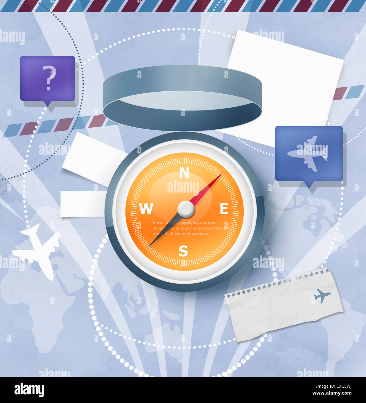 Illustration of compass Stock Photo - Alamy