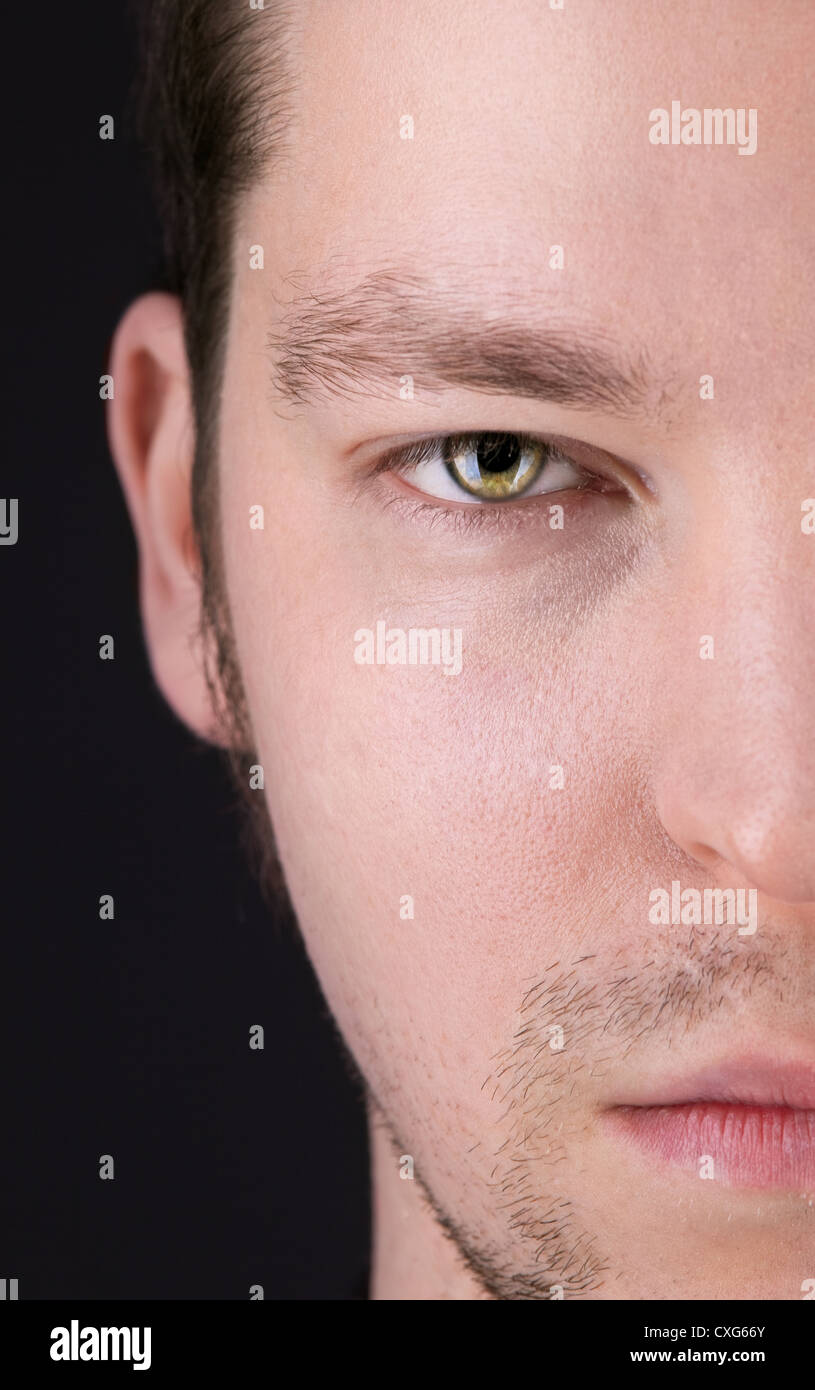half face man portrait Stock Photo Alamy