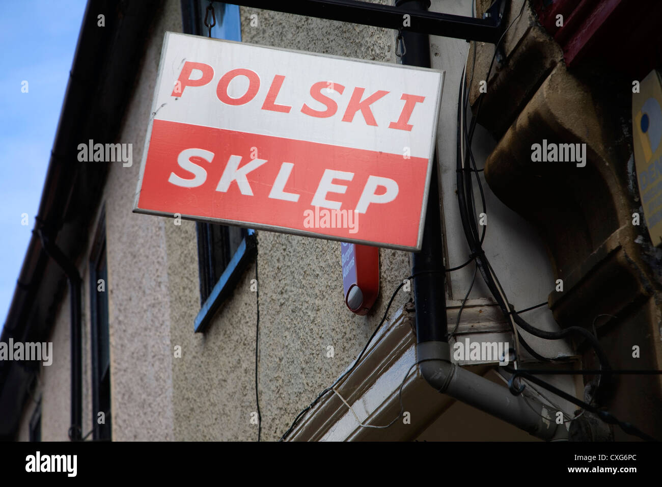 Polski Sklep Polish shop sign Stock Photo