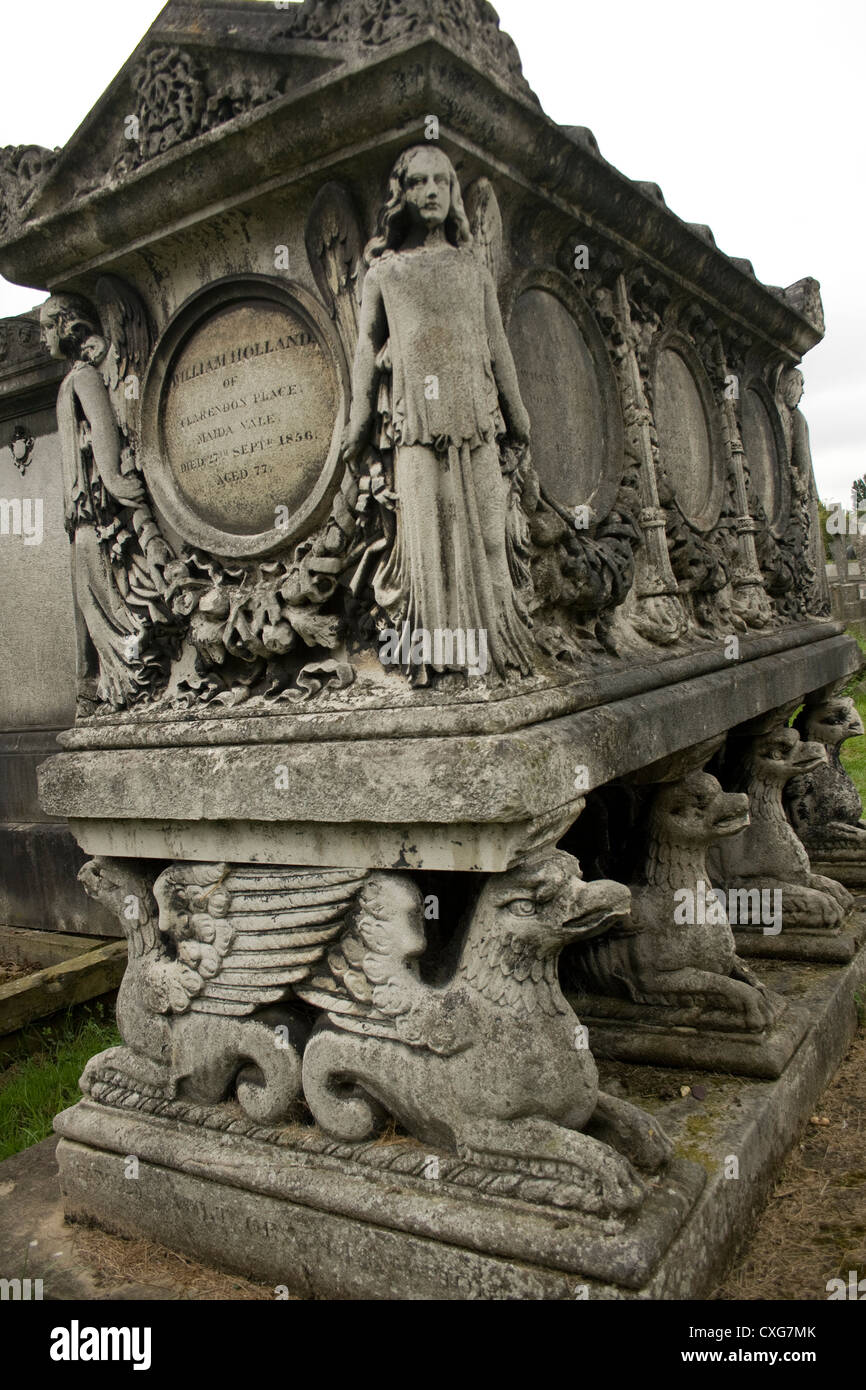 Grave of William Holland, Kensal Green Cemetery, London Stock Photo