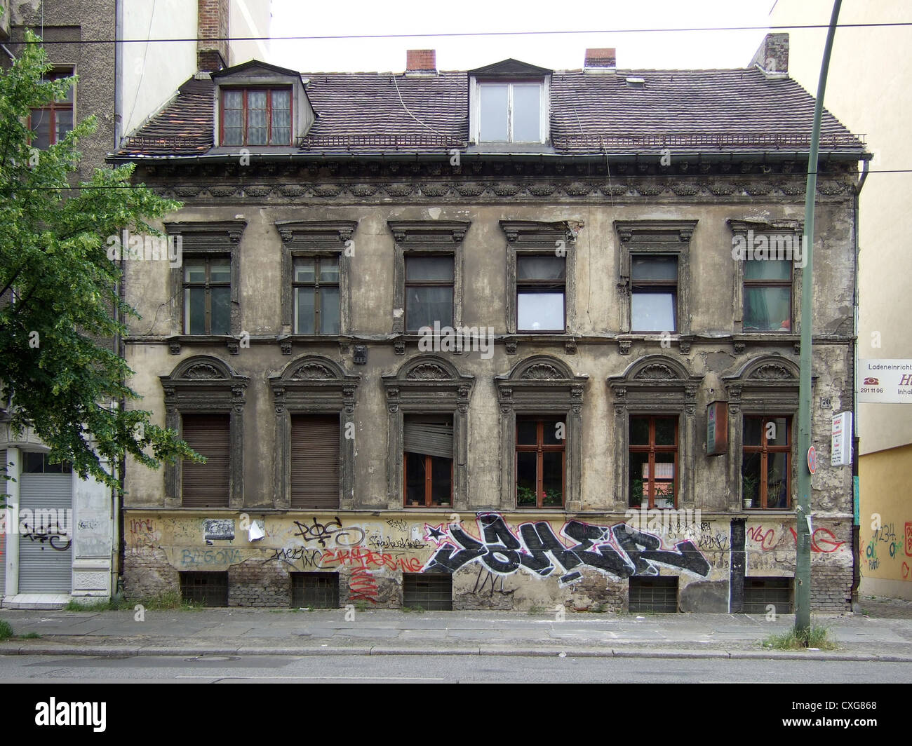 Berlin, old two-storey residential buildings Stock Photo