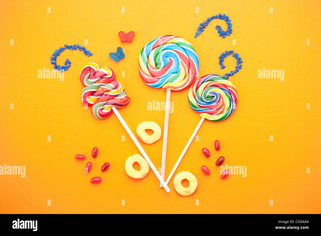 jelly beans and lollipops Stock Photo Alamy