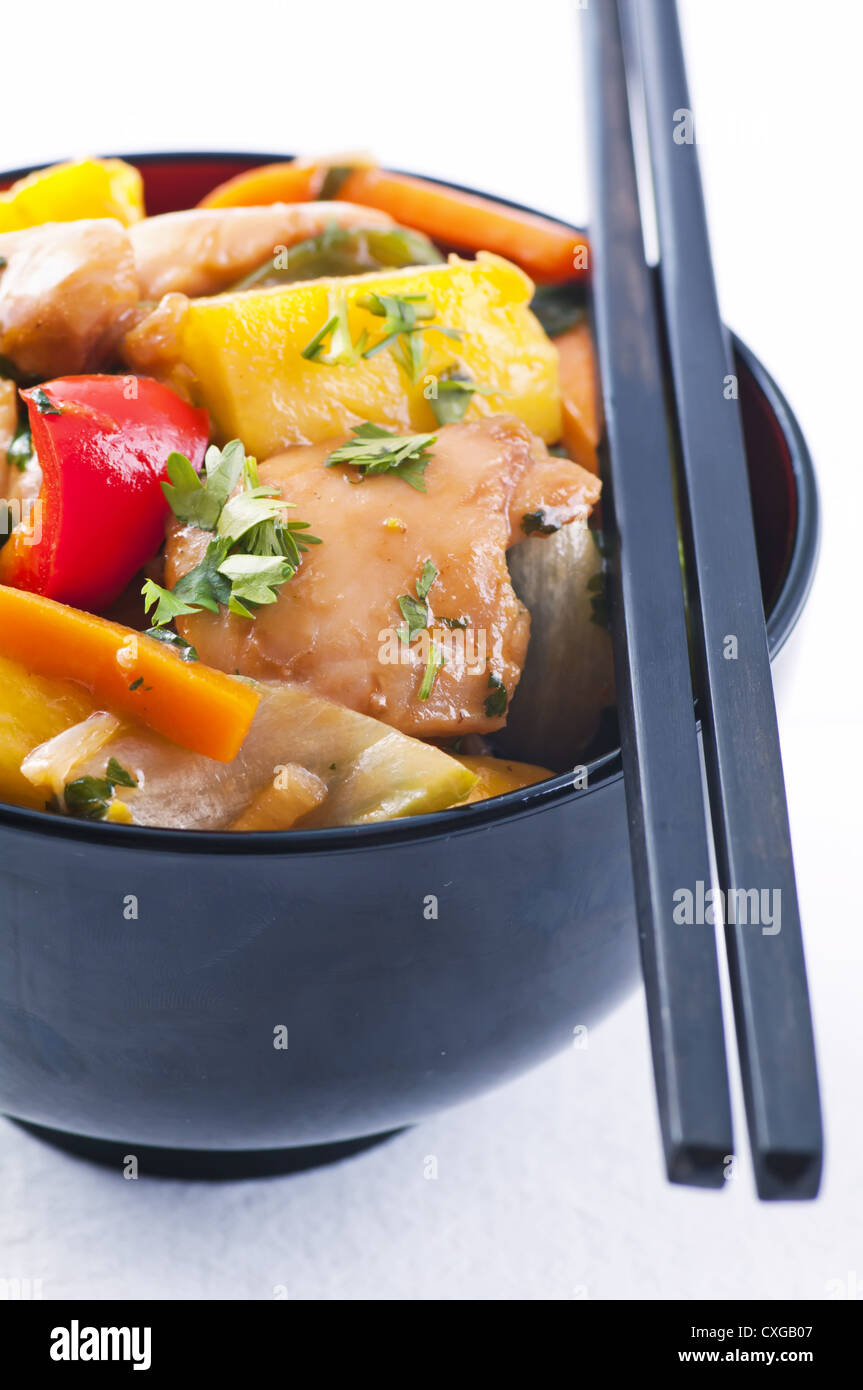 Chicken sweet sour with vegetable Stock Photo Alamy