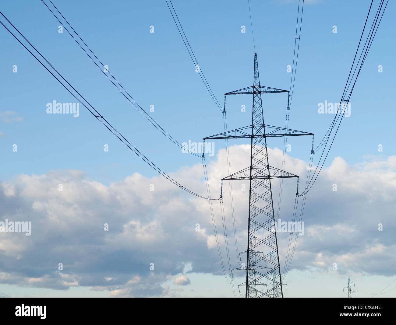 Highvoltage transmission line, Croatia Stock Photo Alamy