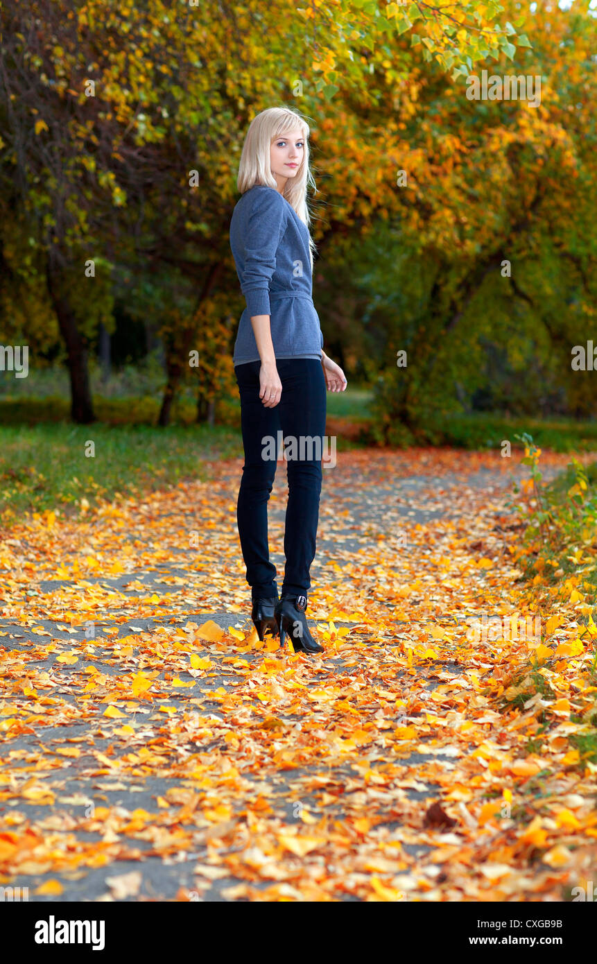 girl in autumn park Stock Photo - Alamy
