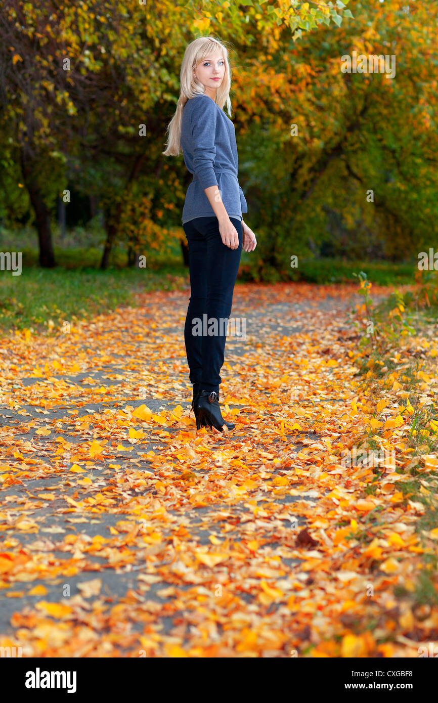girl in autumn park Stock Photo - Alamy