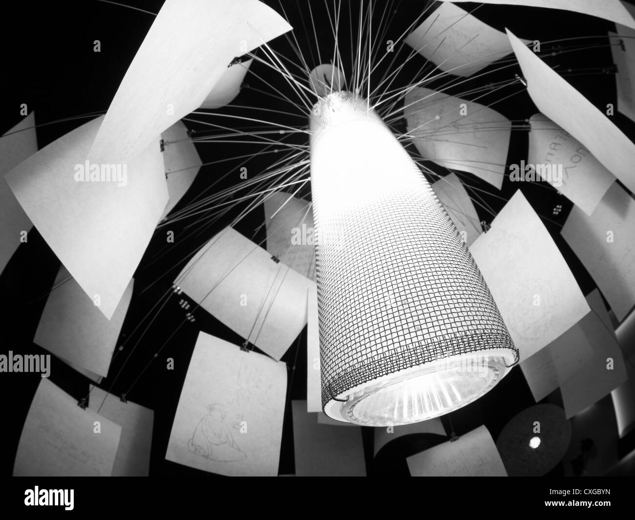 Ingo Maurer, Zettel'z 5' lamp detail Stock Photo