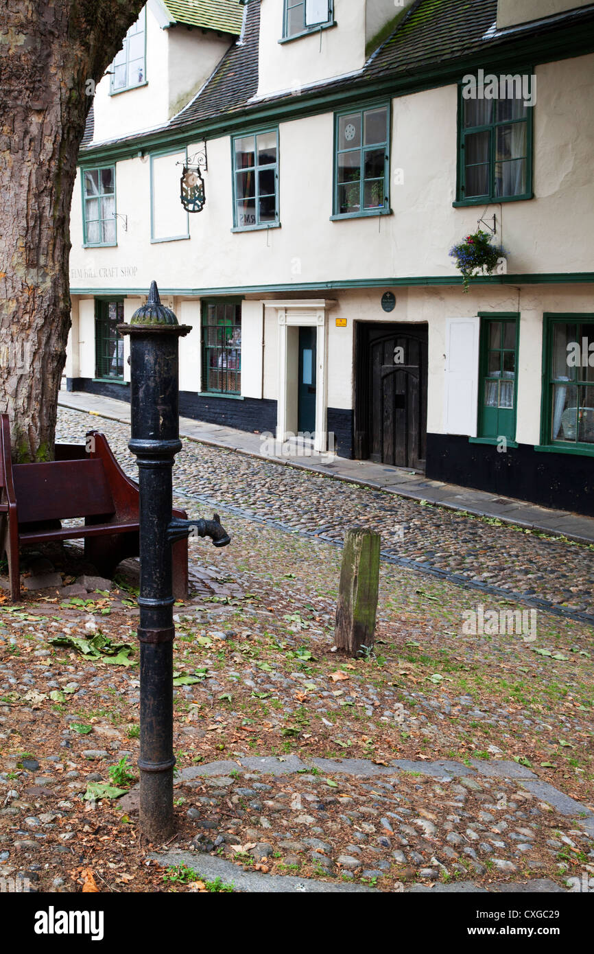 Old Water Pump on Elm Hill Norwich Norfolk England Stock Photo Alamy