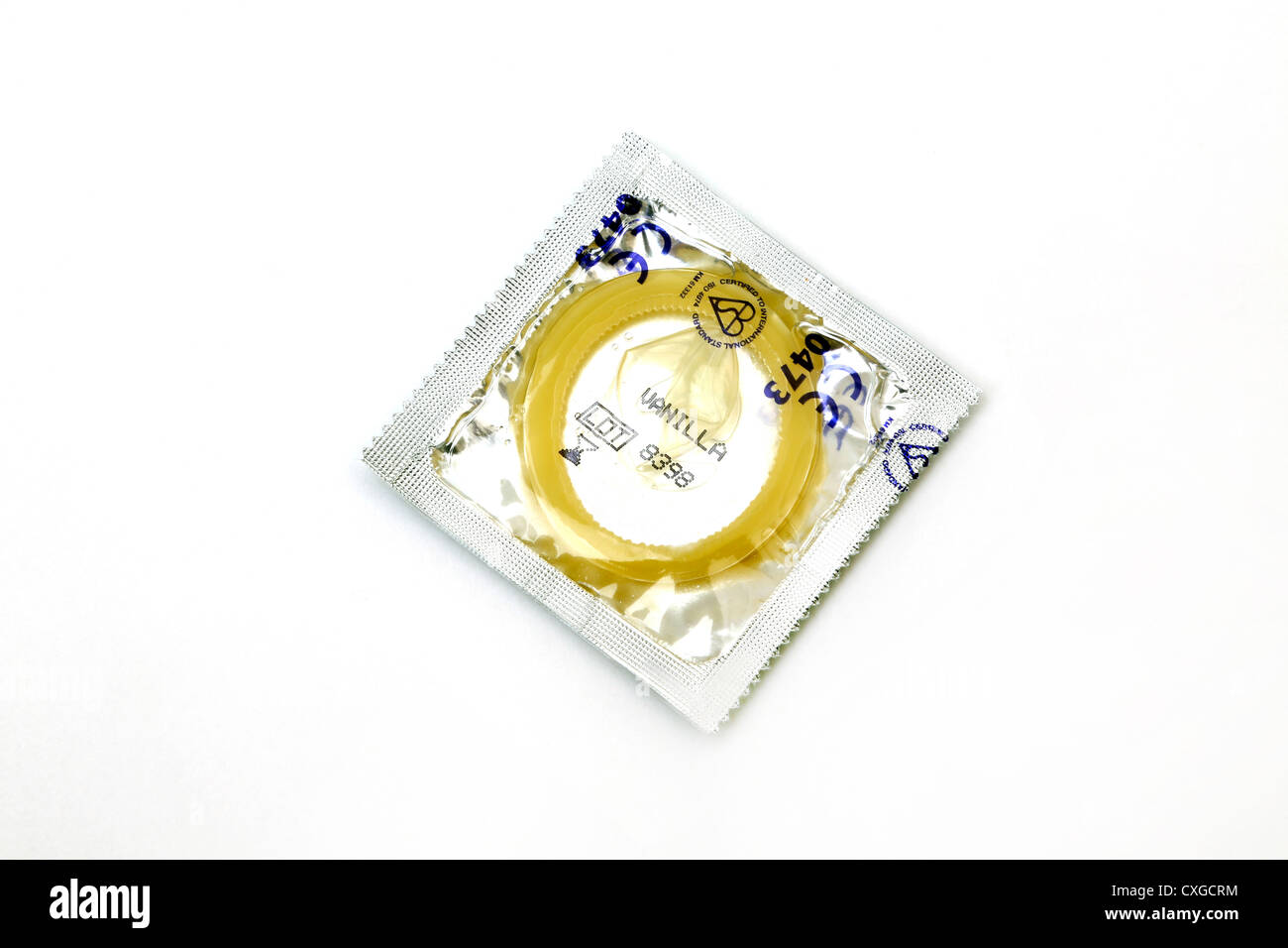 Vanilla Flavoured Condom Stock Photo