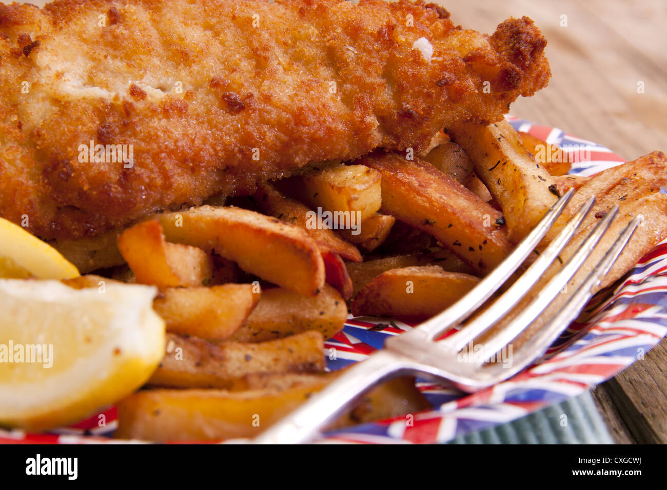 British fish and chips. Stock Photo