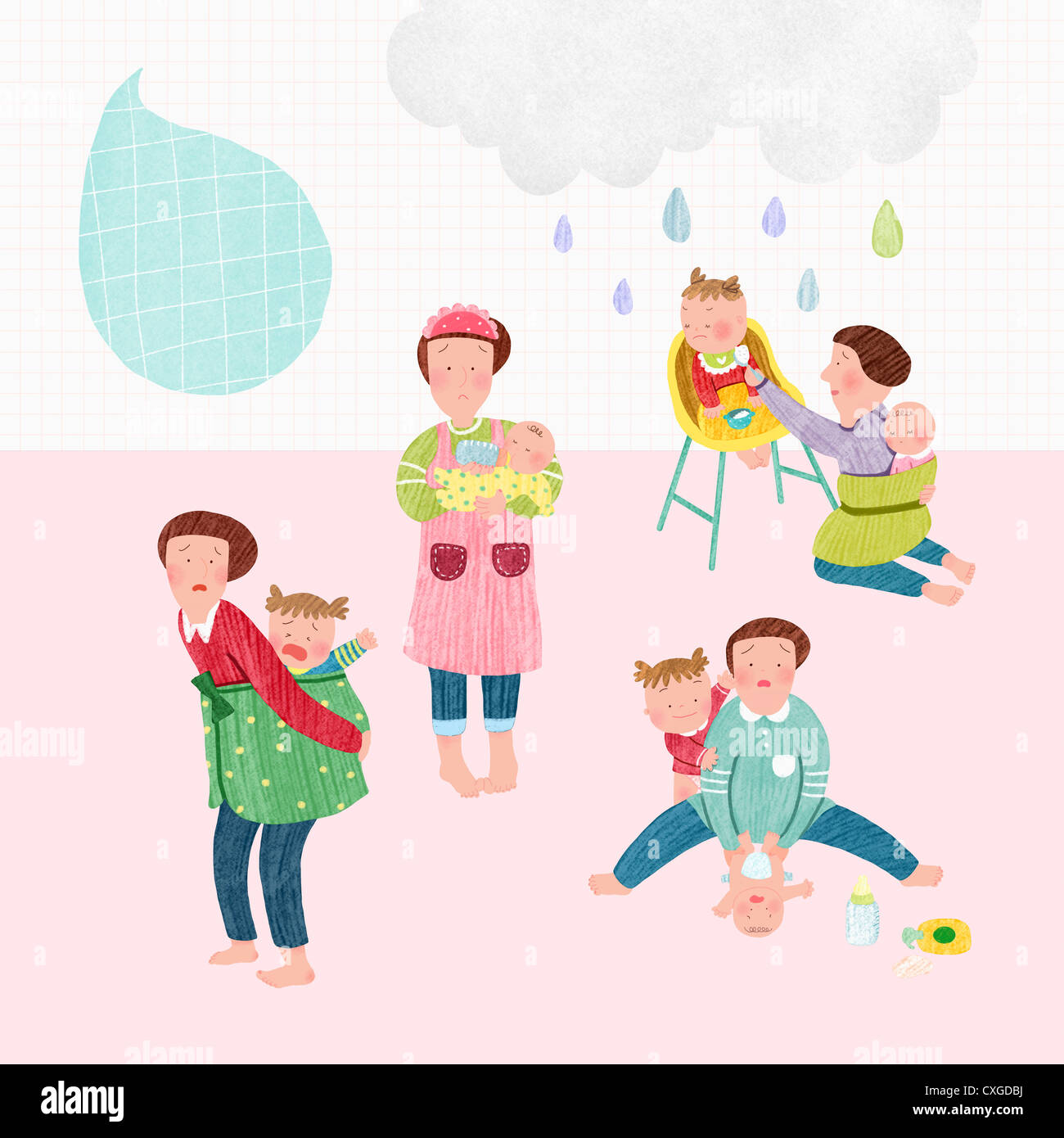Illustration Of Mothers Taking Care Of Babies Stock Photo Alamy Illustration of mothers taking care of babies stock photo alamy