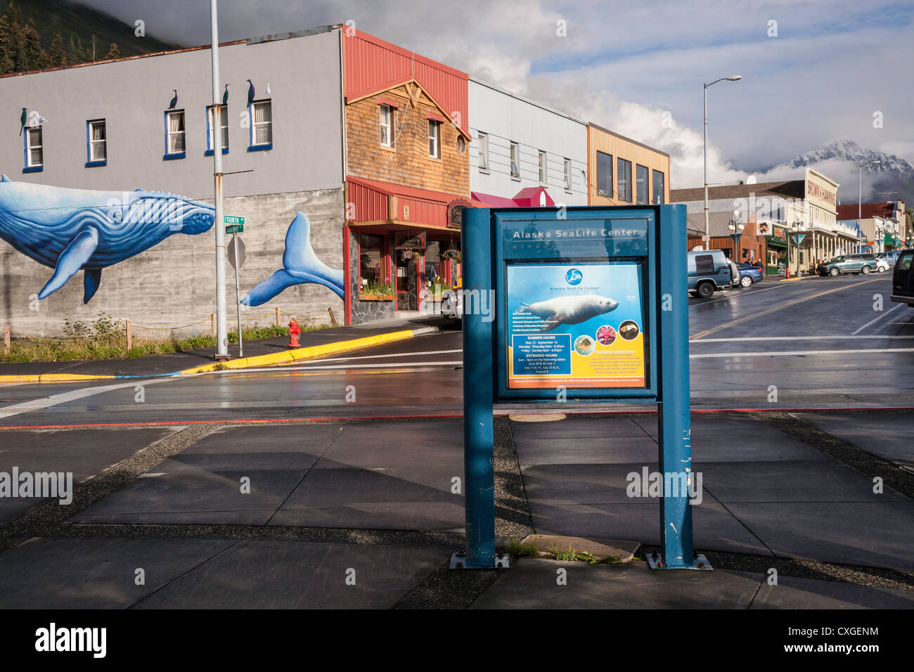 Painting whale blue sky seward hi-res stock photography and images - Alamy