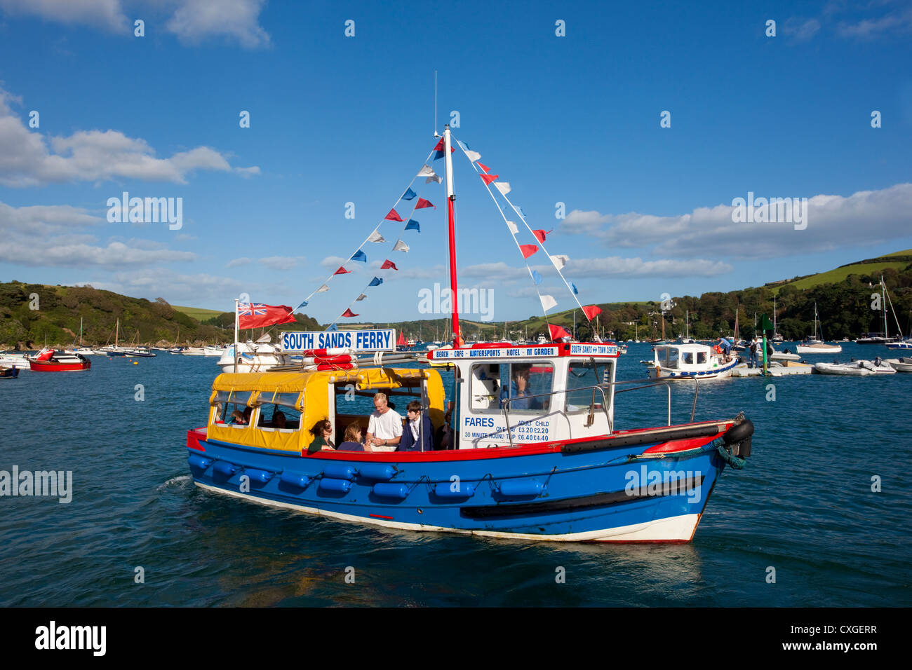 South Sands ferry boat, Salcombe, Salcombe Estuary, Devon, England, United Kingdom Stock Photo