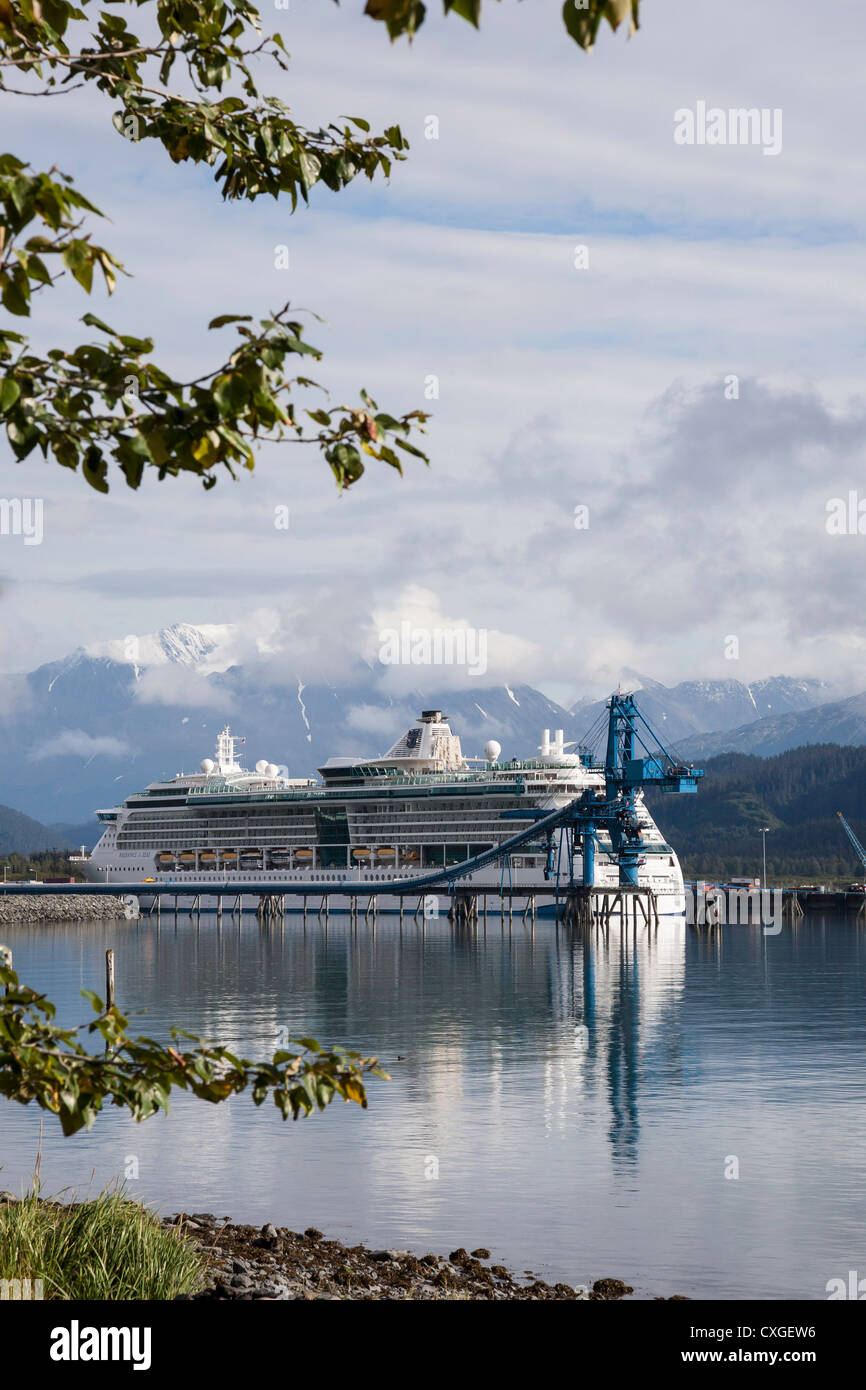 Radiance of the Seas Cruise Ship, Resurrection Bay, Seward, Alaska, USA Stock Photo