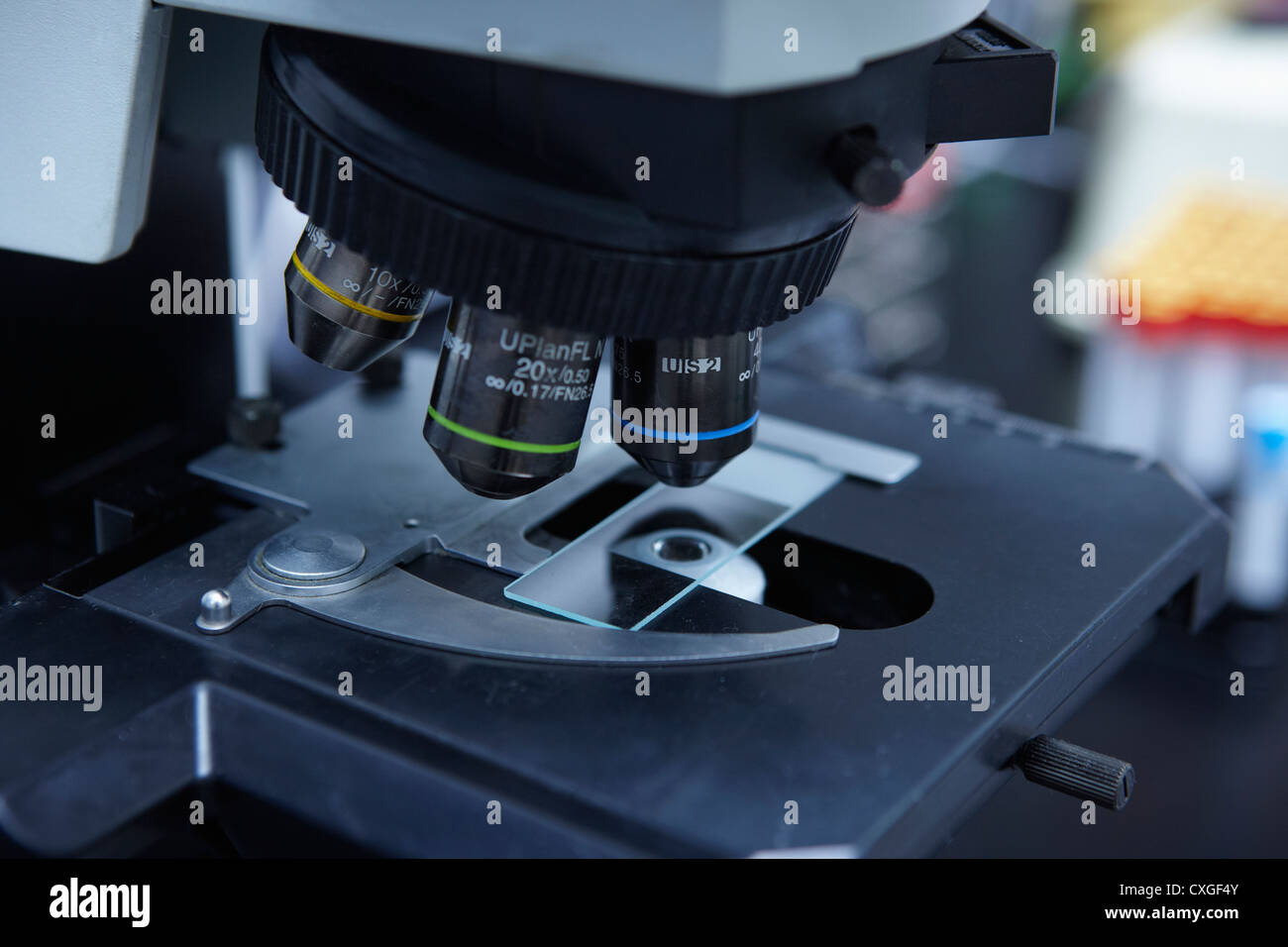 A picture of a microscope Stock Photo