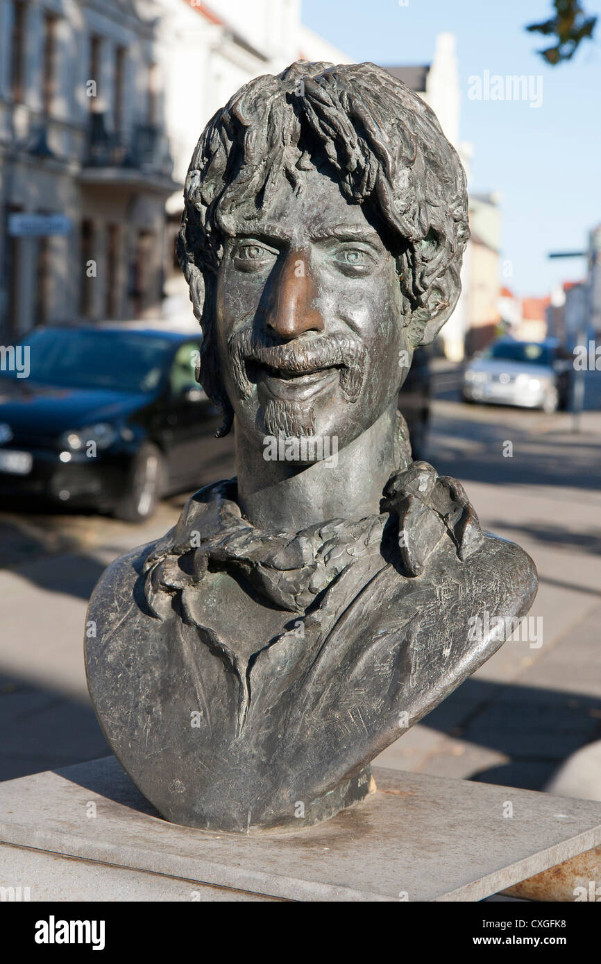 A statue of Frank Zappa in Bad Doberan, Germany Stock Photo