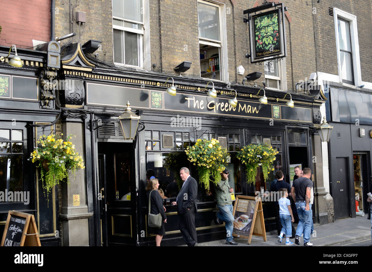 The Green Man pub in Berwick Street, Soho, London, England Stock Photo