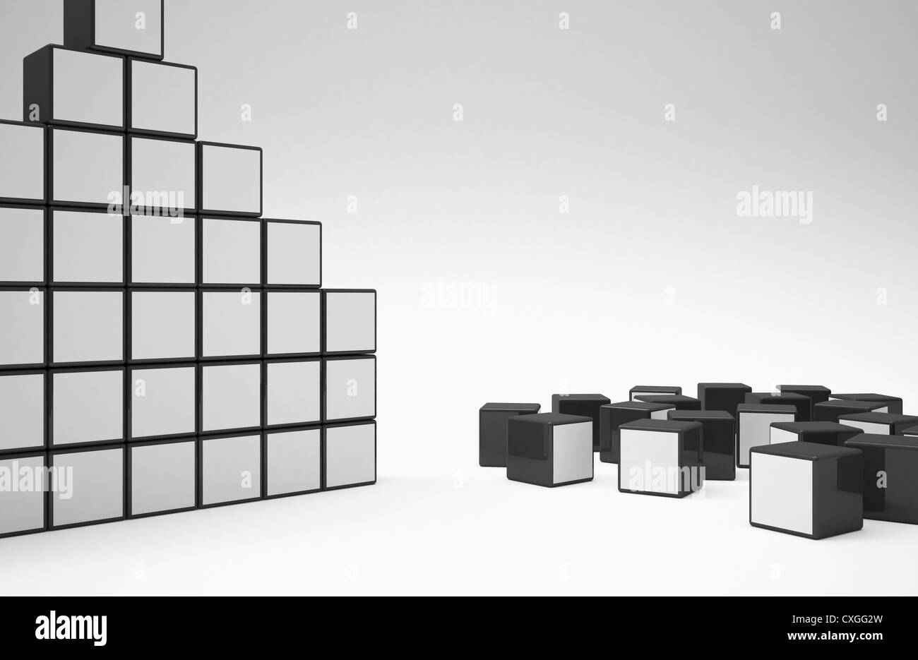 Stacking of cubes Black and White Stock Photos & Images - Alamy