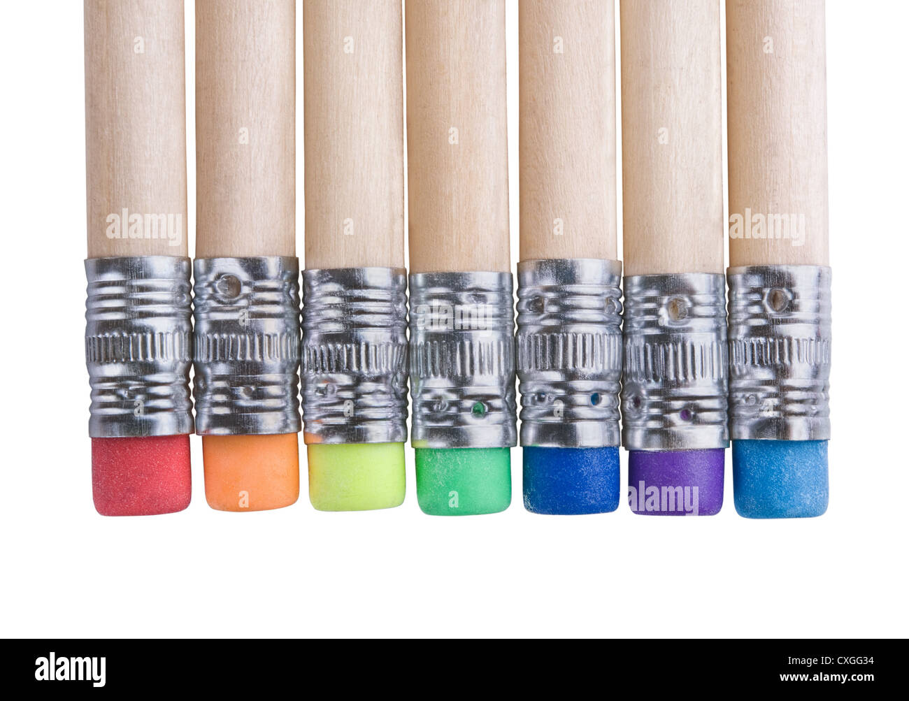 pencils with erasers Stock Photo Alamy