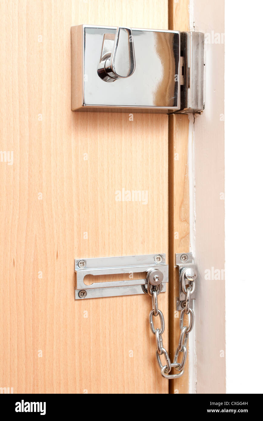 Chain And Lock On A Locked Front Door Stock Photo 50765697 Alamy