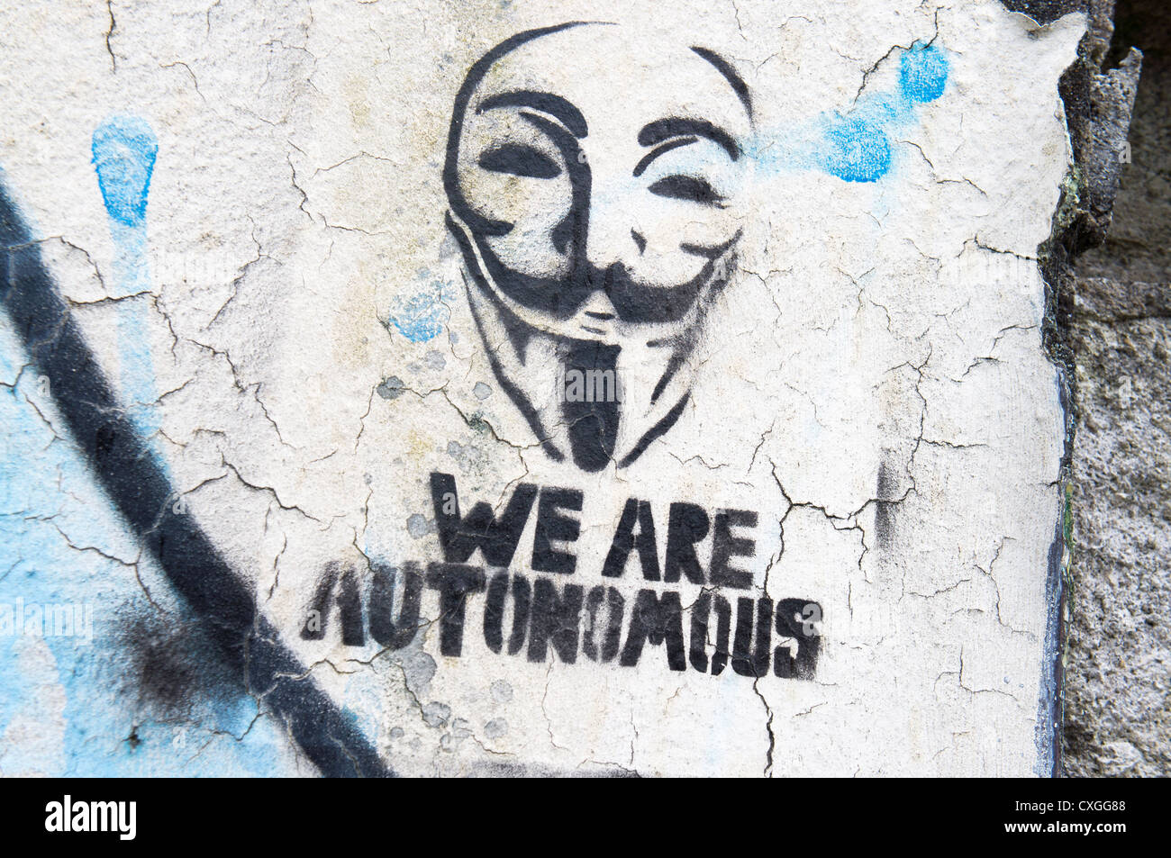 We Are Autonomous graffiti Stock Photo