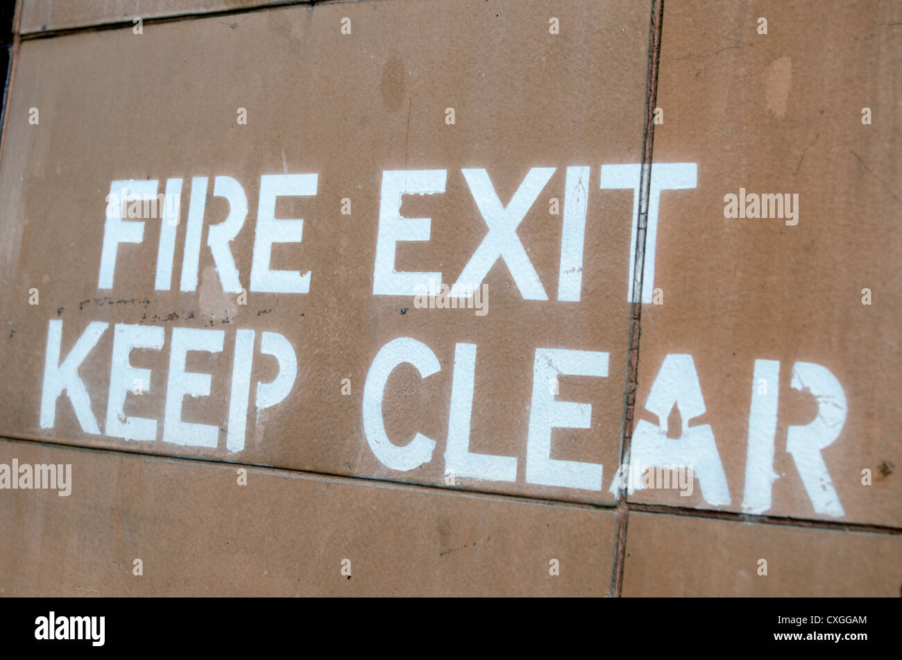 ' Fire Exit Keep Clear ' sign Stock Photo