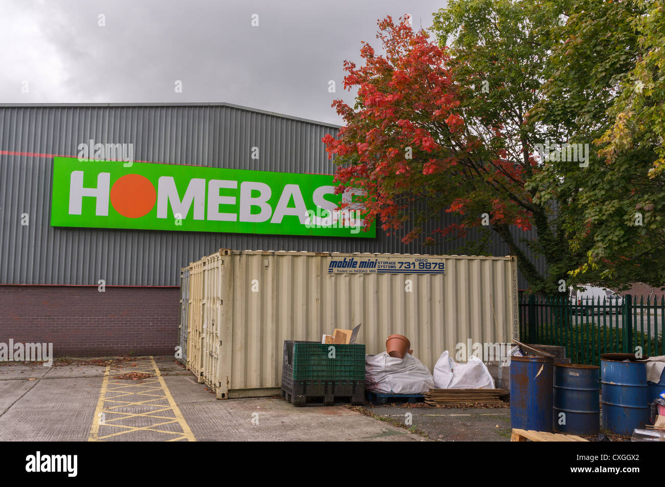 Autumn colours at Homebase UK depot Stock Photo