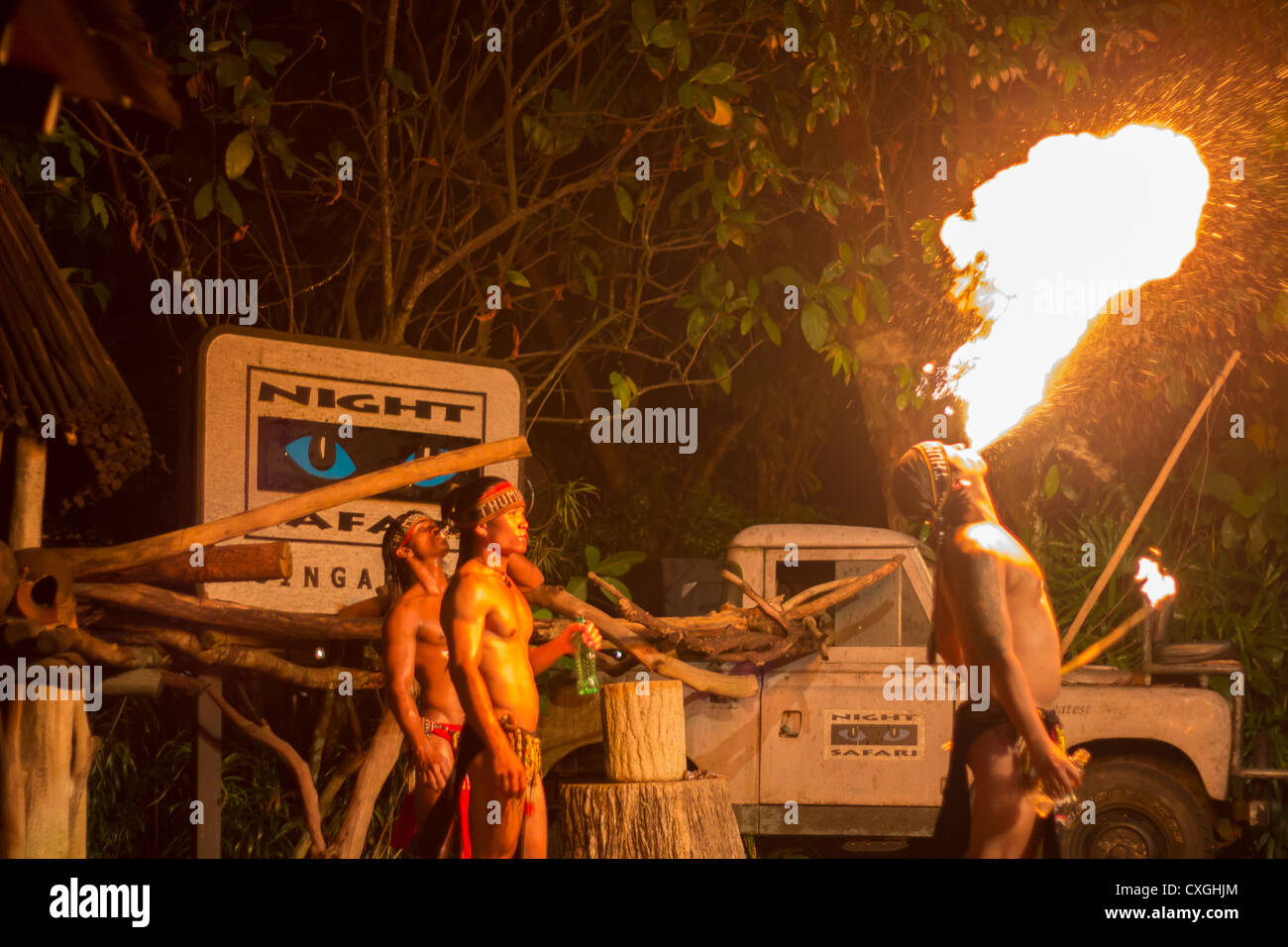 Night safari - Singapore - Stock Image